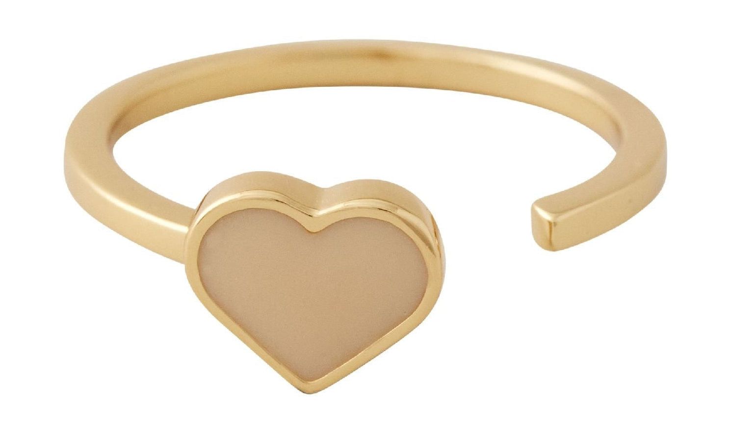 Designové písmena smaltovanou srdeční prsten zlato, béžová