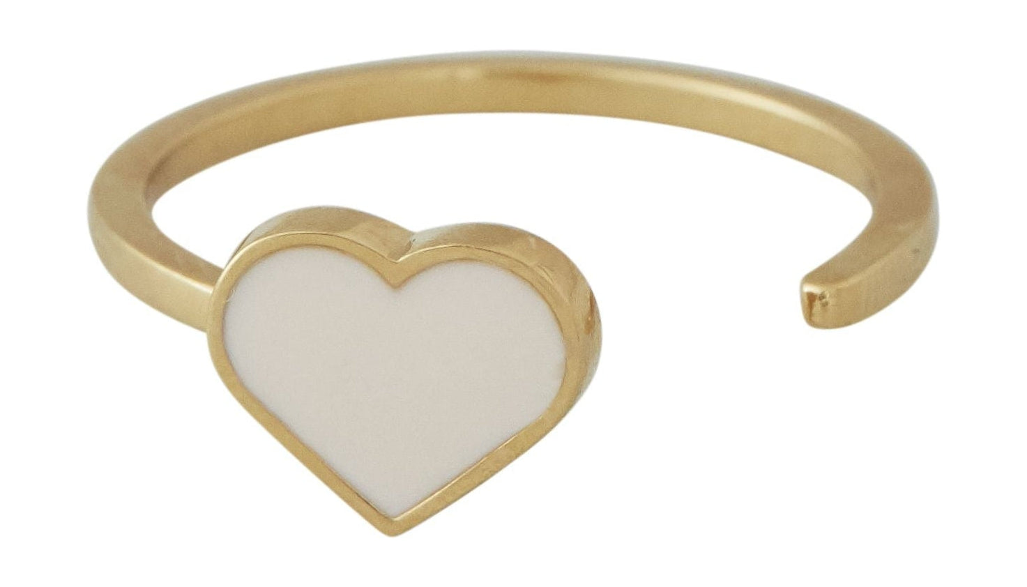 Designové písmena smaltovací srdce prsten zlato, nahá
