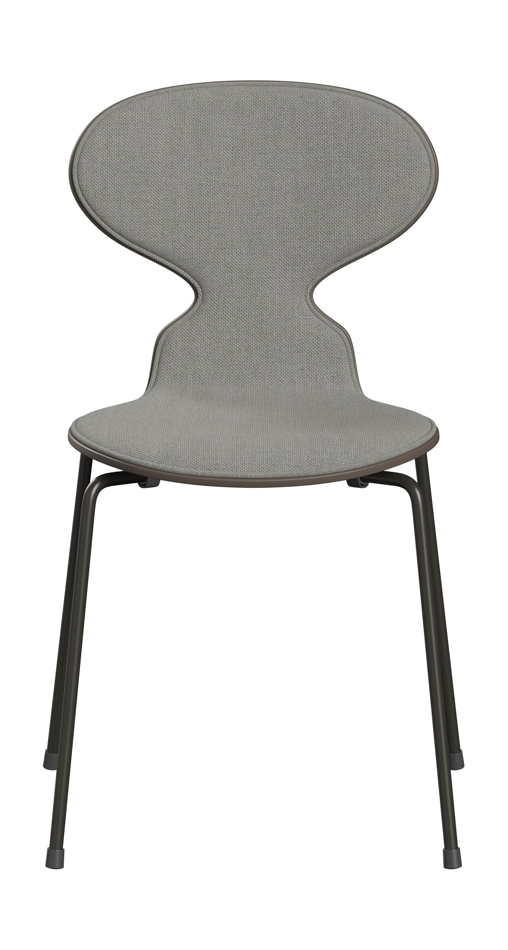 Fritz Hansen 3101 ANT židle vpředu čalouněná, skořápka: barevná dýha hluboká hlína, čalounění: sunniva textilní písek/světle šedá, základna: ocel/chrome
