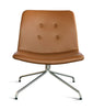 Krásná židle Hansen Primum bez opěrky, rámy z nerezové oceli/koňak Adrianská kůže