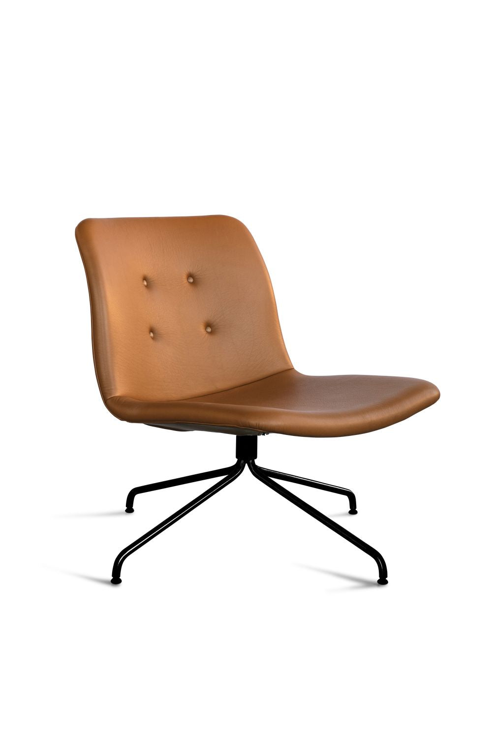 Krásná židle Hansen Primum bez opěrky, černý rám/koňaková Adrianská kůže