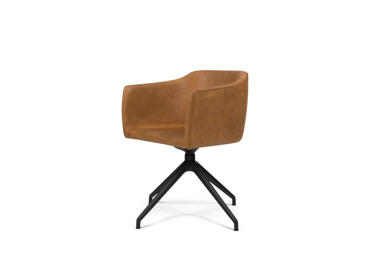 Bent Hansen od židle, černý otočný rám/Brandy Davos kůže