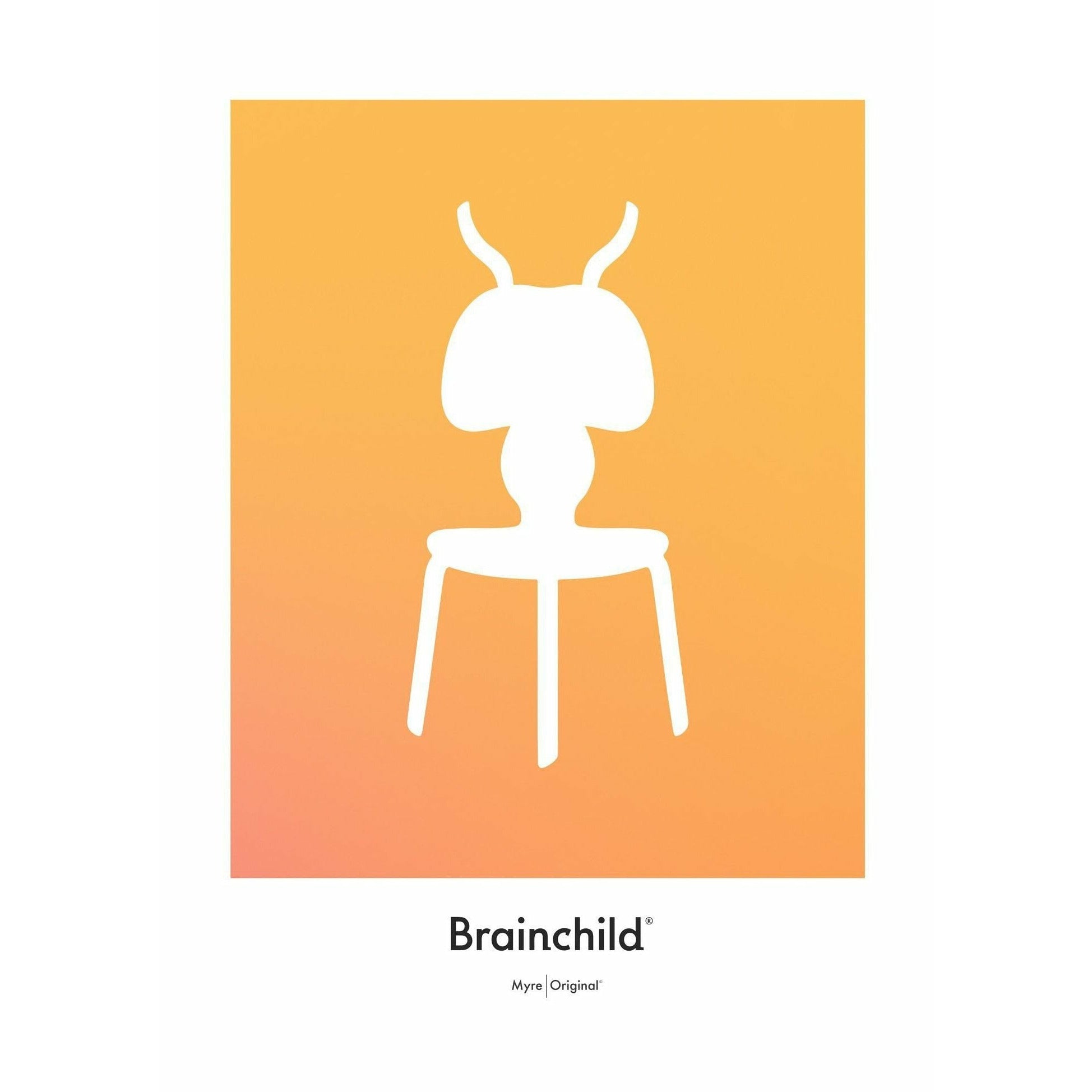 Plakát ikony designu Brainchild Ant bez rámu A5, žlutá