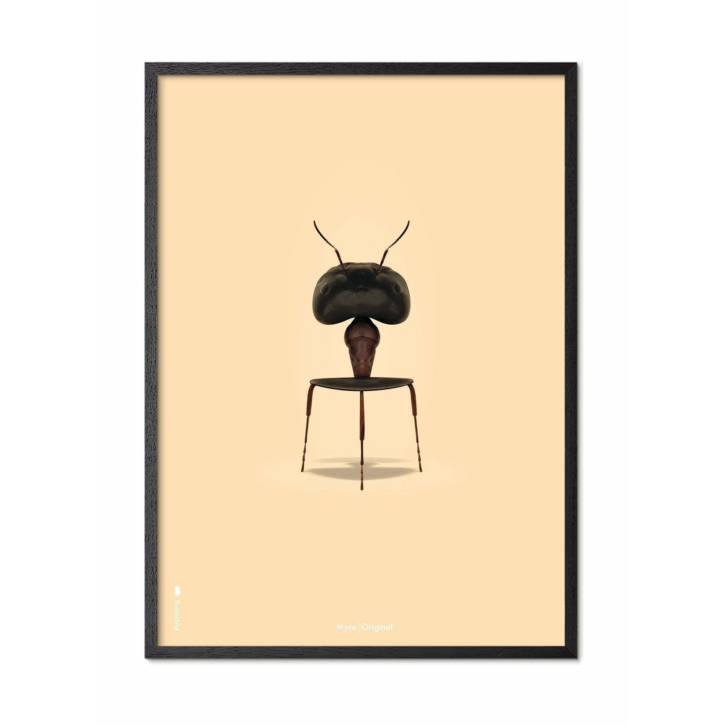 Brainchild Ant Classic plakát, rám v černém lakovaném dřevu 50x70 cm, pískově barevné pozadí