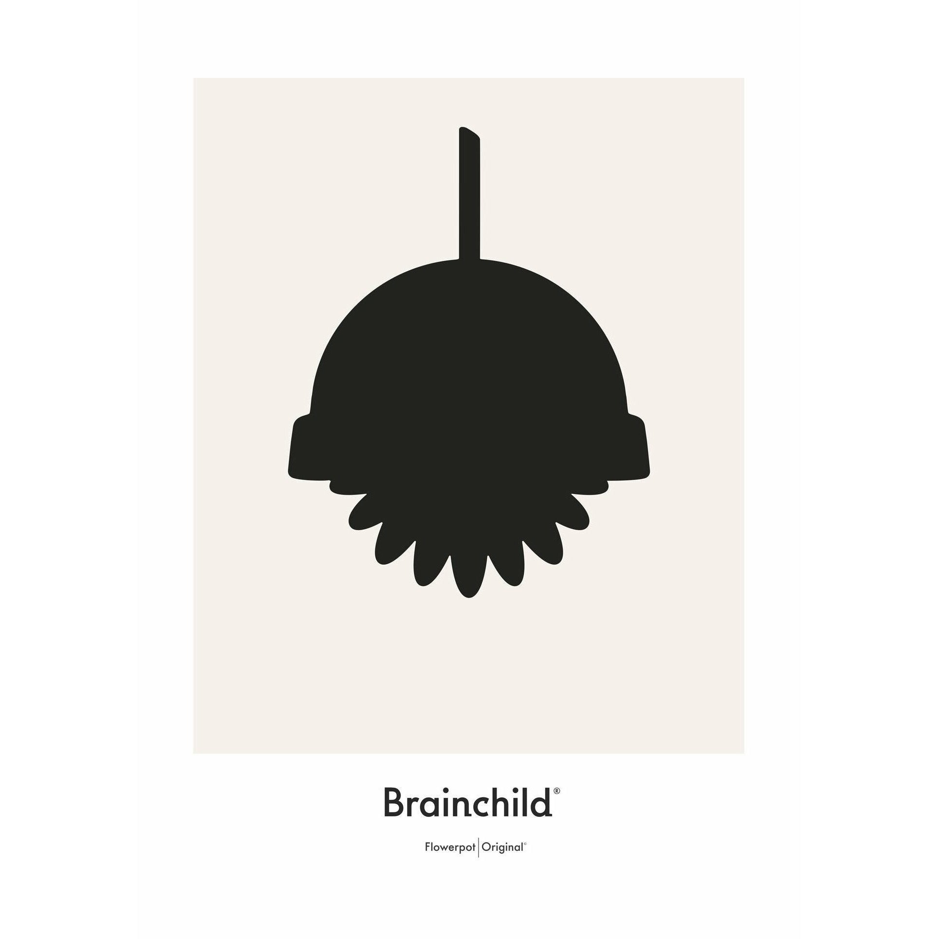 Plakát pro design Brainchild Flowerpot Design bez rámu 30 x40 cm, šedá