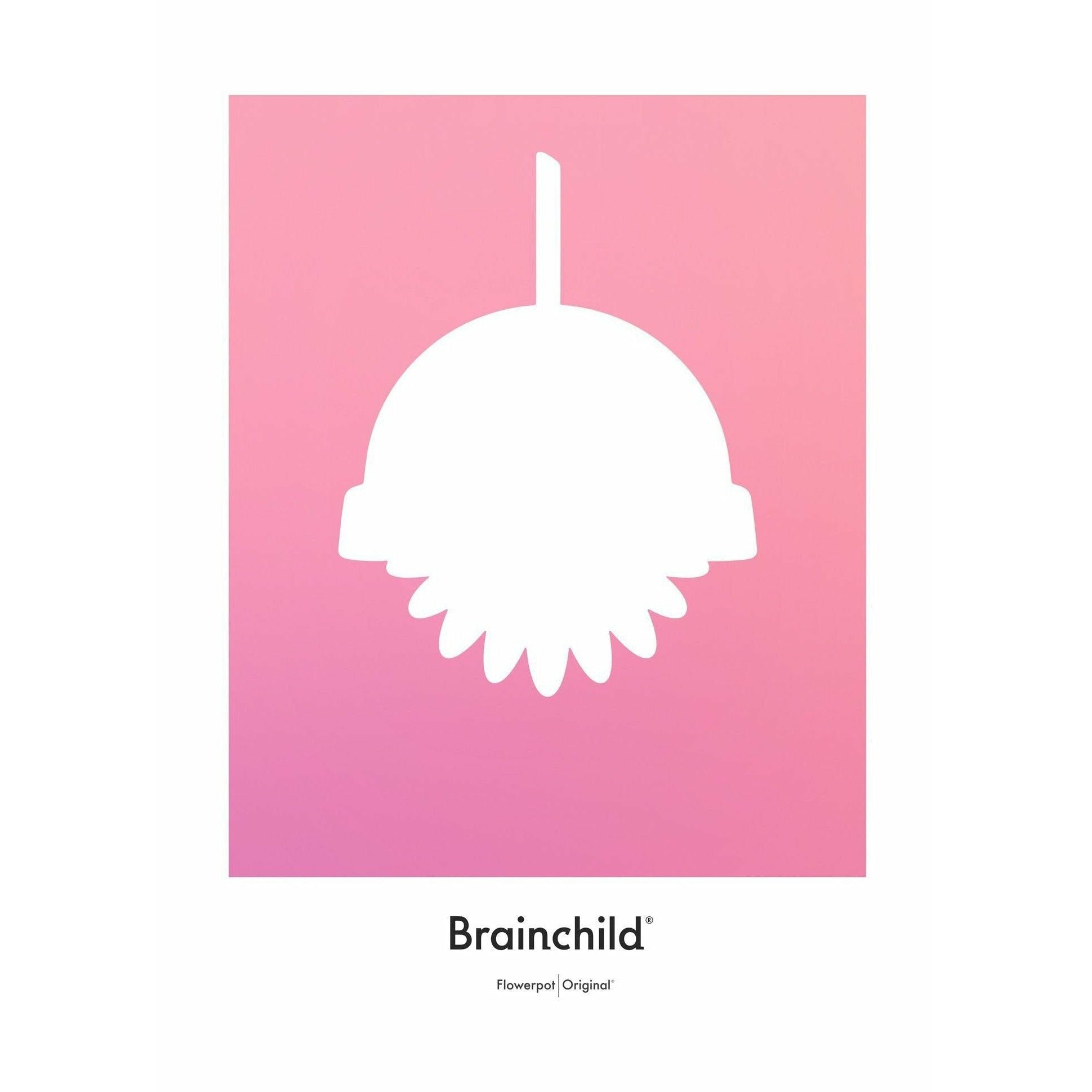 Brainchild Flowerpot Design Icon Poster Without Frame A5, Pink