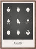 Brainchild Design Icons plakát rám vyrobený z tmavého dřeva A5, tmavě šedá