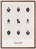 Brainchild Design Icons plakát rám vyrobený z tmavého dřeva A5, světle šedá
