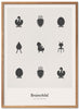 Brainchild Design Icons plakát Plakát vyrobený z lehkého dřeva A5, světle šedá