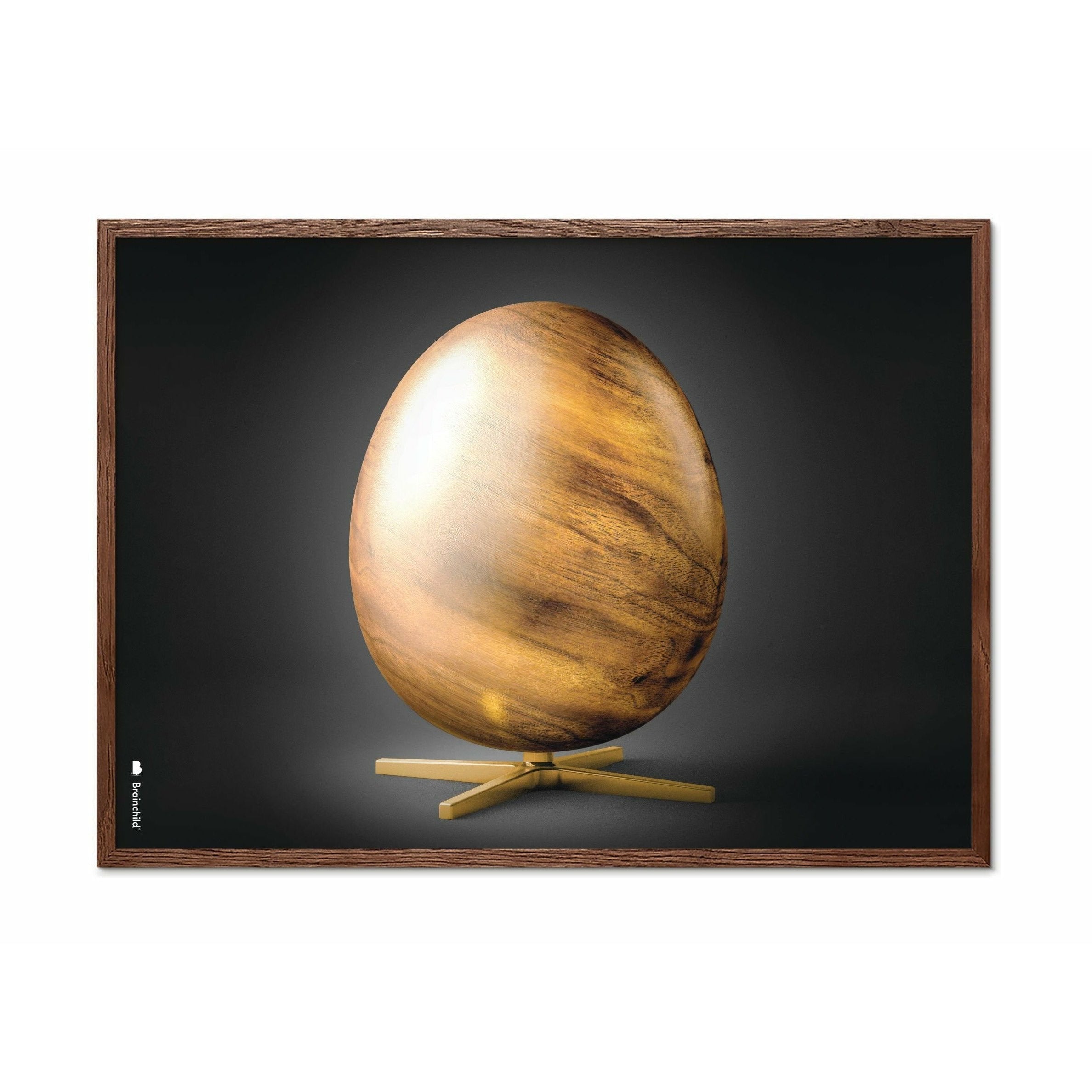 Plakát křížového formátu vajec z mozku, rám vyrobený z tmavého dřeva 70x100 cm, černá