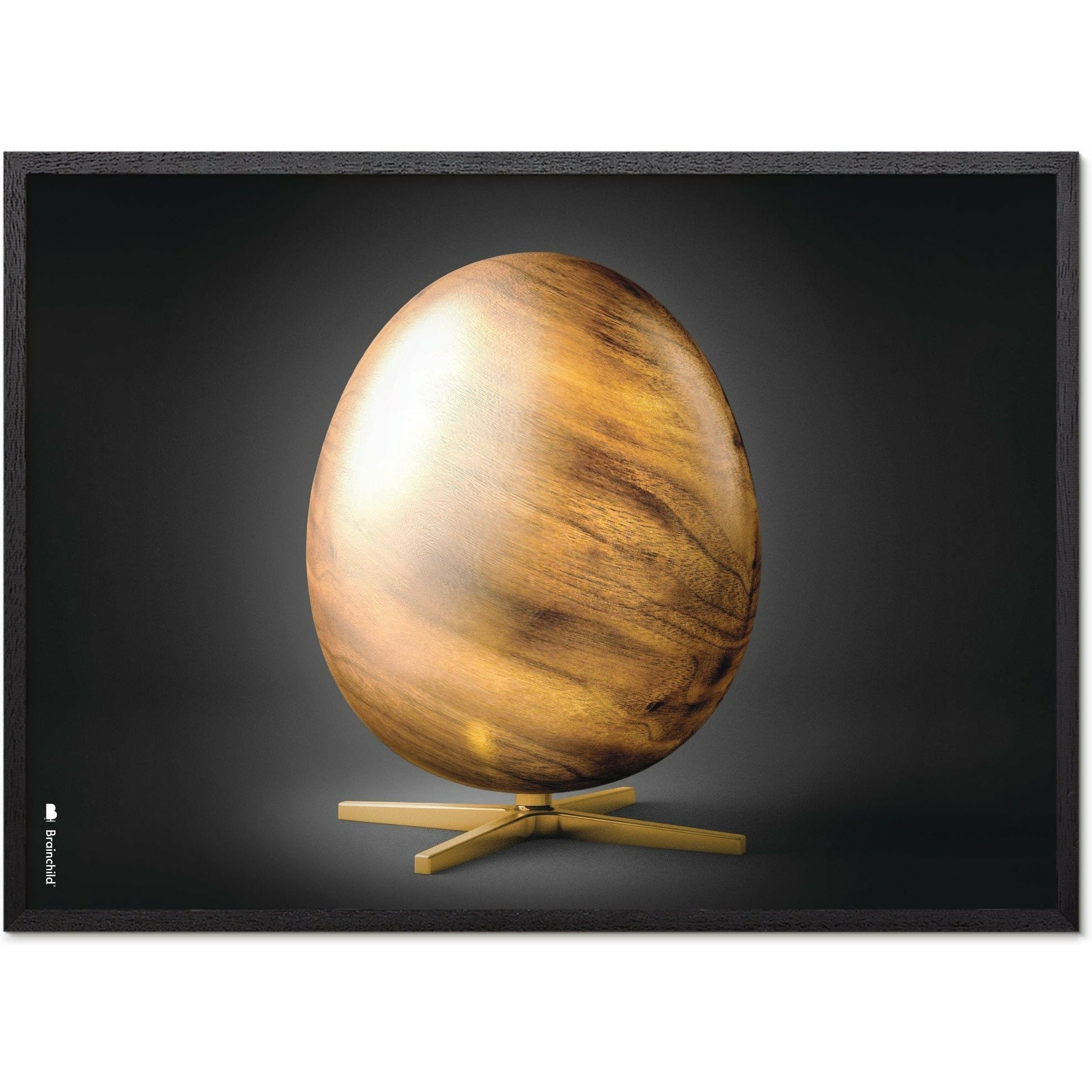 Plakát křížového formátu vajec z mozku, rám v černém lakovaném dřevu 50x70 cm, černá