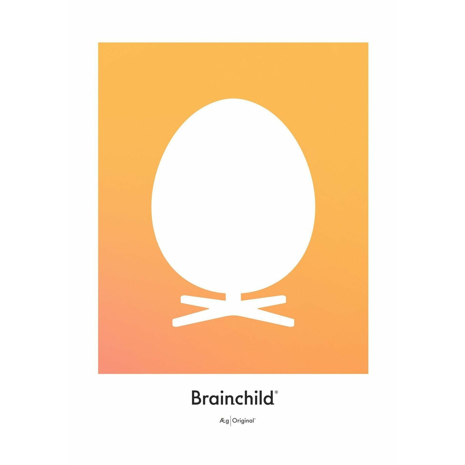 Plakát ikon designu vajec v mozku bez rámu 70 x100 cm, žlutá