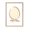 Brainchild Egg Line Poster, Frame In Light Wood 30x40 Cm, White Background