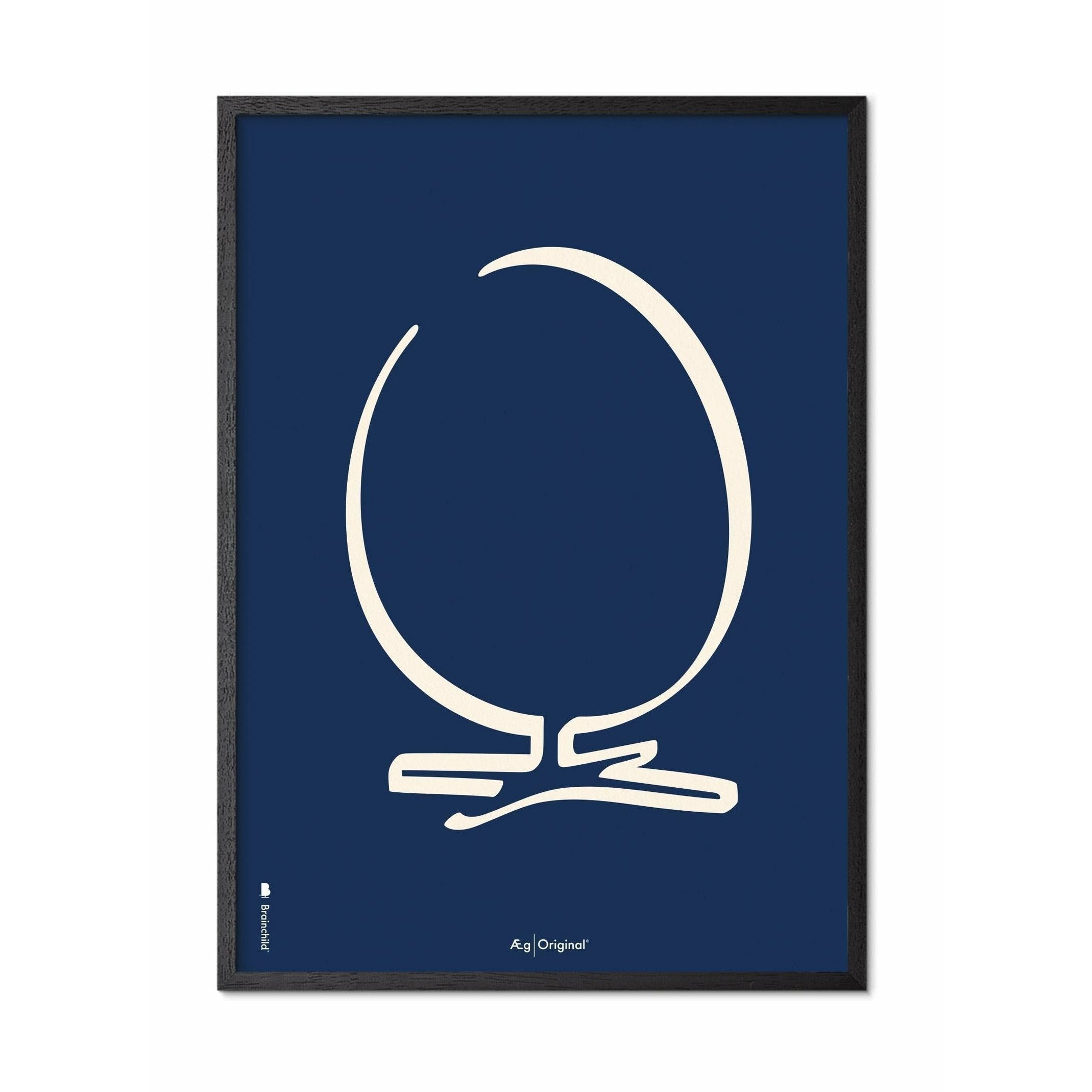 Plakát linky vajec v mozku, rám v černém lakovaném dřevu 30x40 cm, modré pozadí