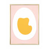 Plakát z vaječného papíru s vaječným papírem, mosazný barevný rám 50 x70 cm, růžové pozadí