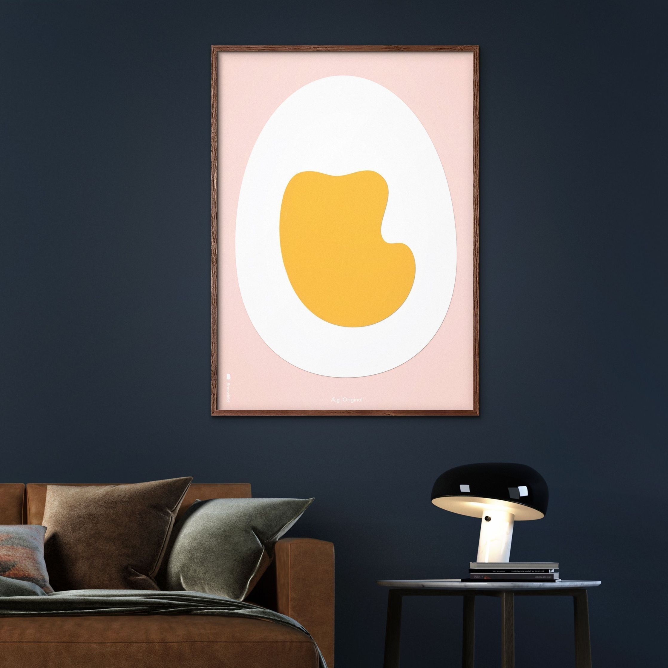 Plakát vajec z vaječného papíru s vaječným papírem, mosazný barevný rám 70 x100 cm, růžové pozadí
