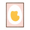 Plakát vaječných sponek z vajec z mozku, rám vyrobený z tmavého dřeva 50x70 cm, růžové pozadí