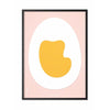 Plakát z vaječného papíru s vaječným papírem, rám v černém lakovaném dřevu 50x70 cm, růžové pozadí