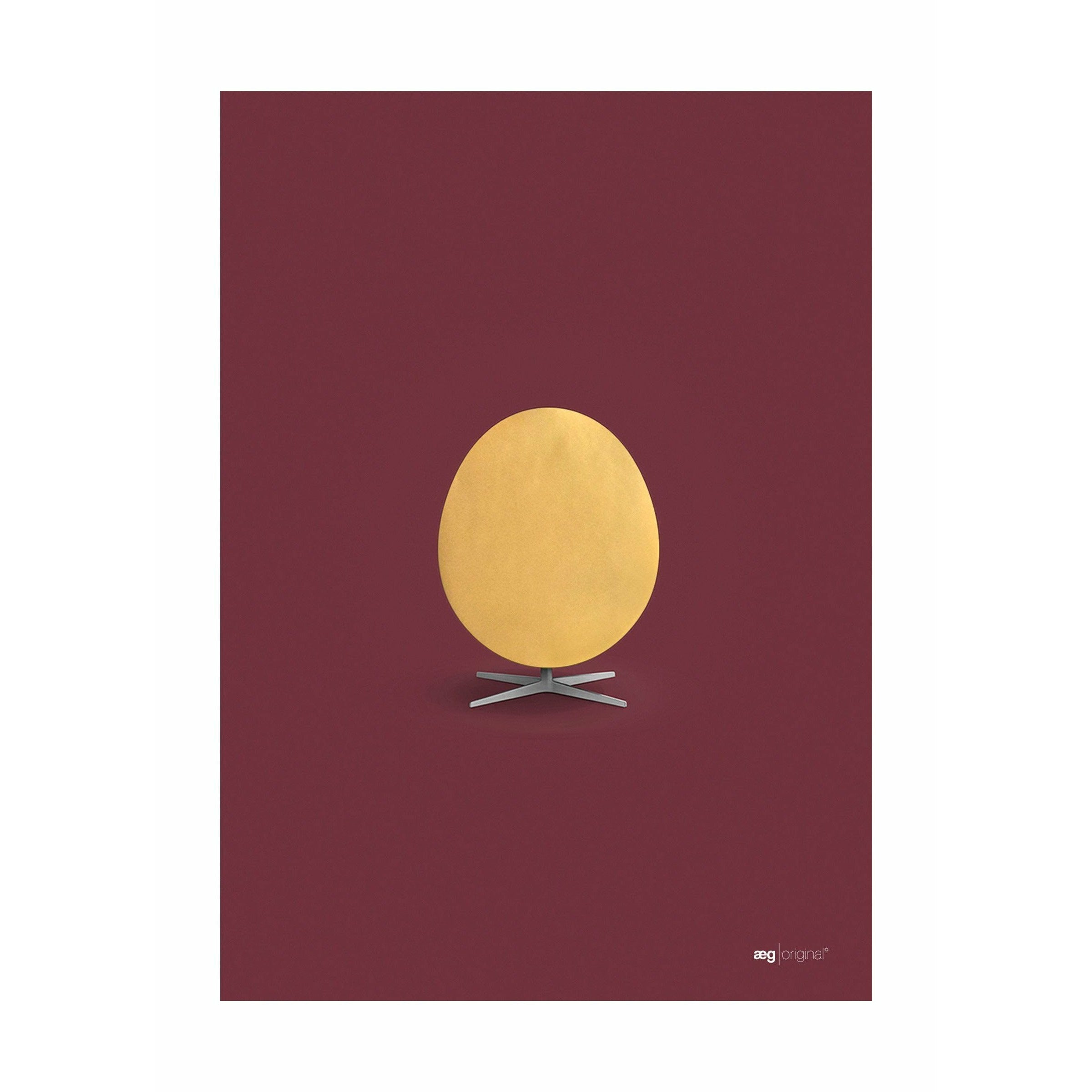 Plakát vajec mozků bez rámu A3, Zlato/Bordeaux pozadí