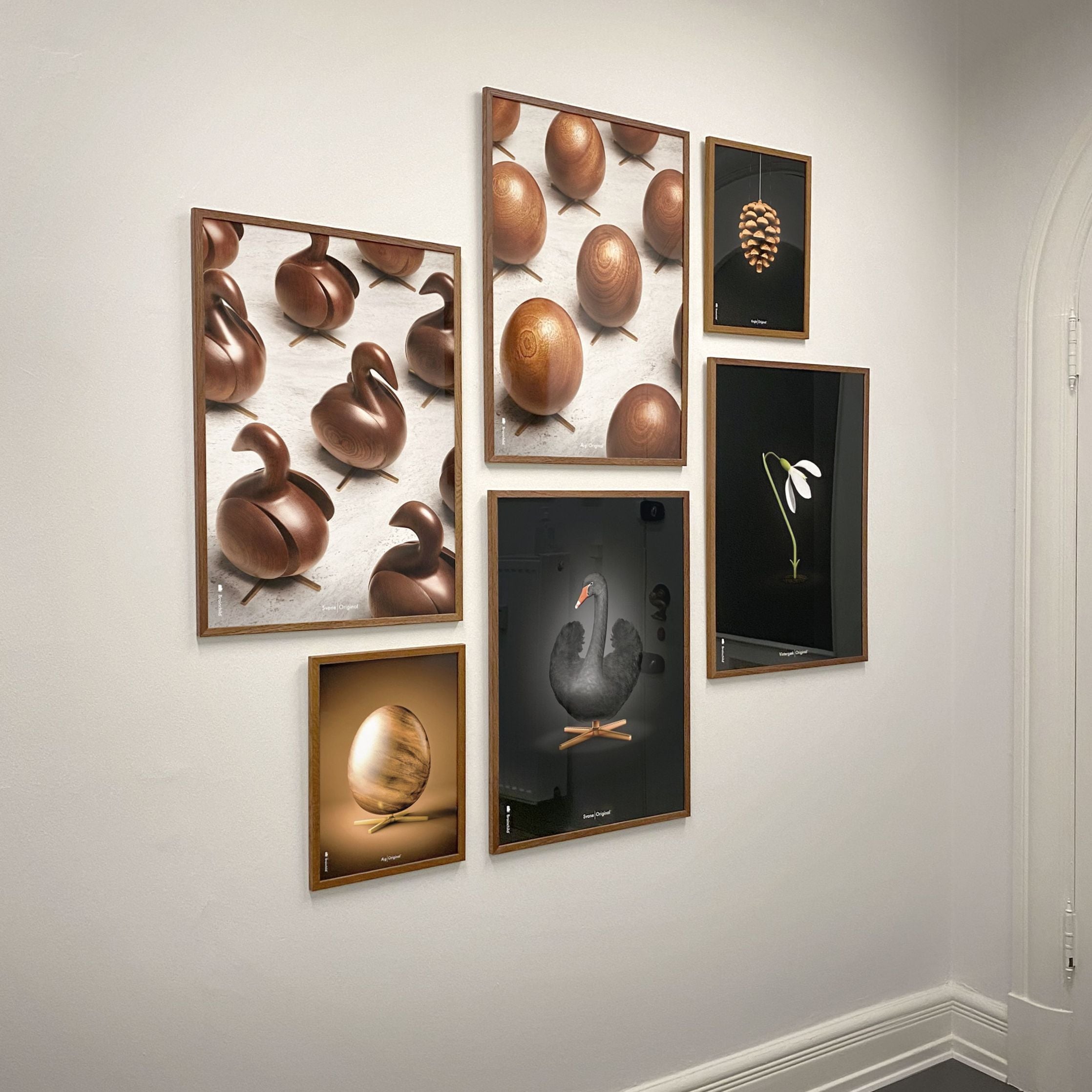 Brainchild Egg Parade Poster, Frame Made Of Dark Wood, 30x40 Cm
