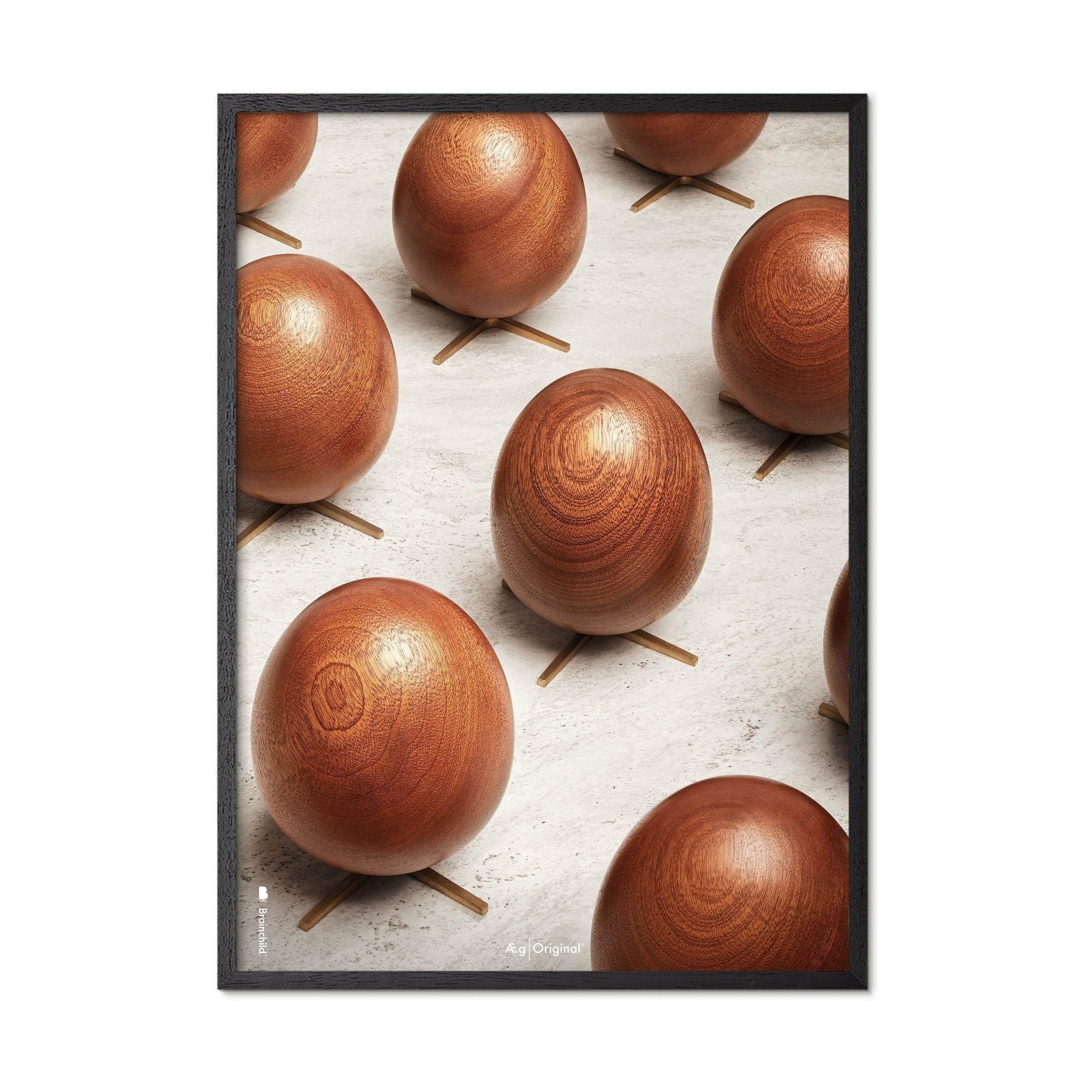 Plakát vajec z mozku, rám vyrobený z černého lakovaného dřeva, A5
