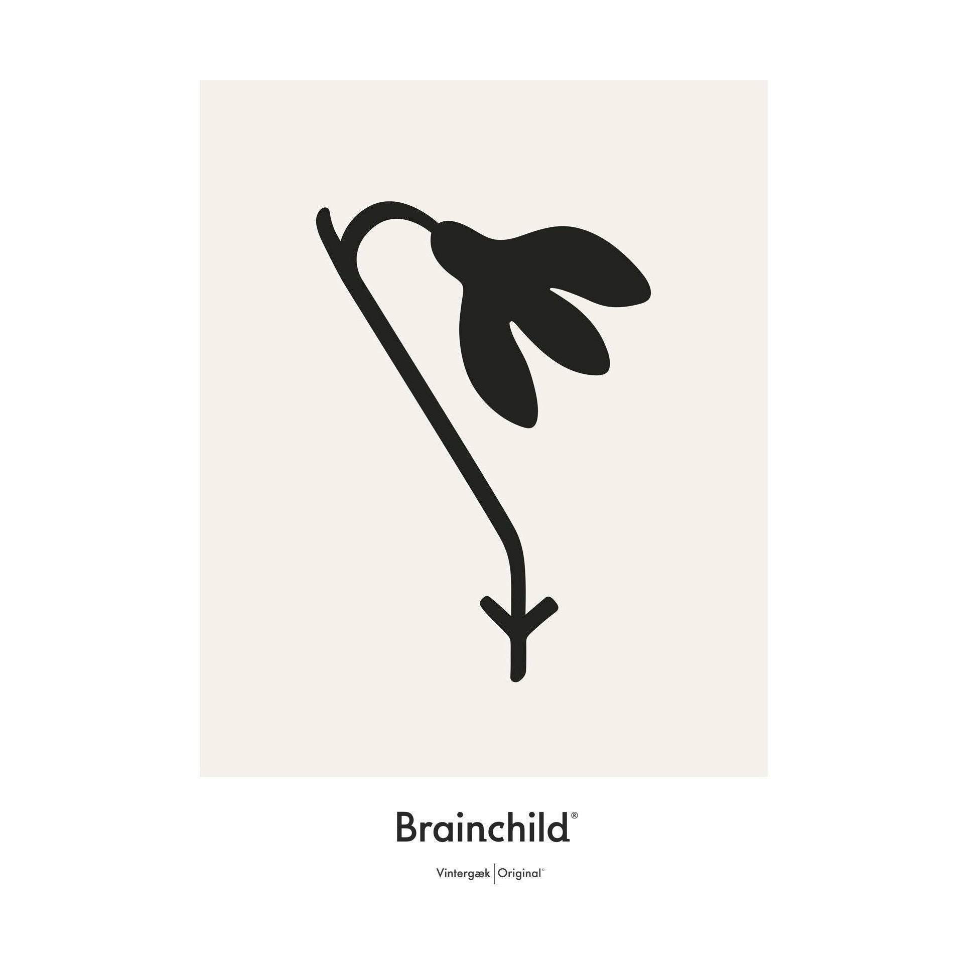 Brainchild Snowdrop Design Icon Poster Without Frame 50 X70 Cm, Grey