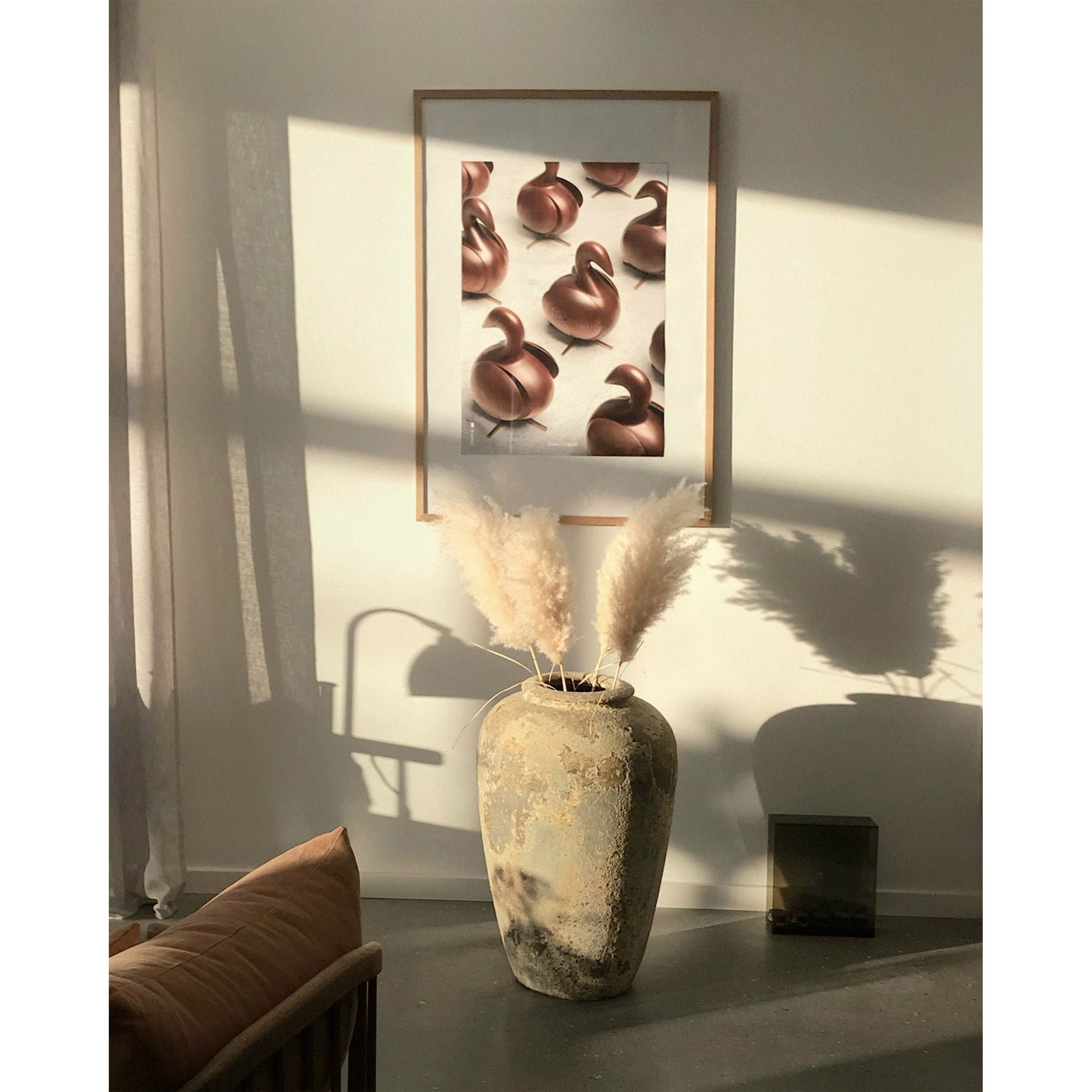 Plakát s labutí mozek, rám vyrobený z lehkého dřeva, 70 x100 cm