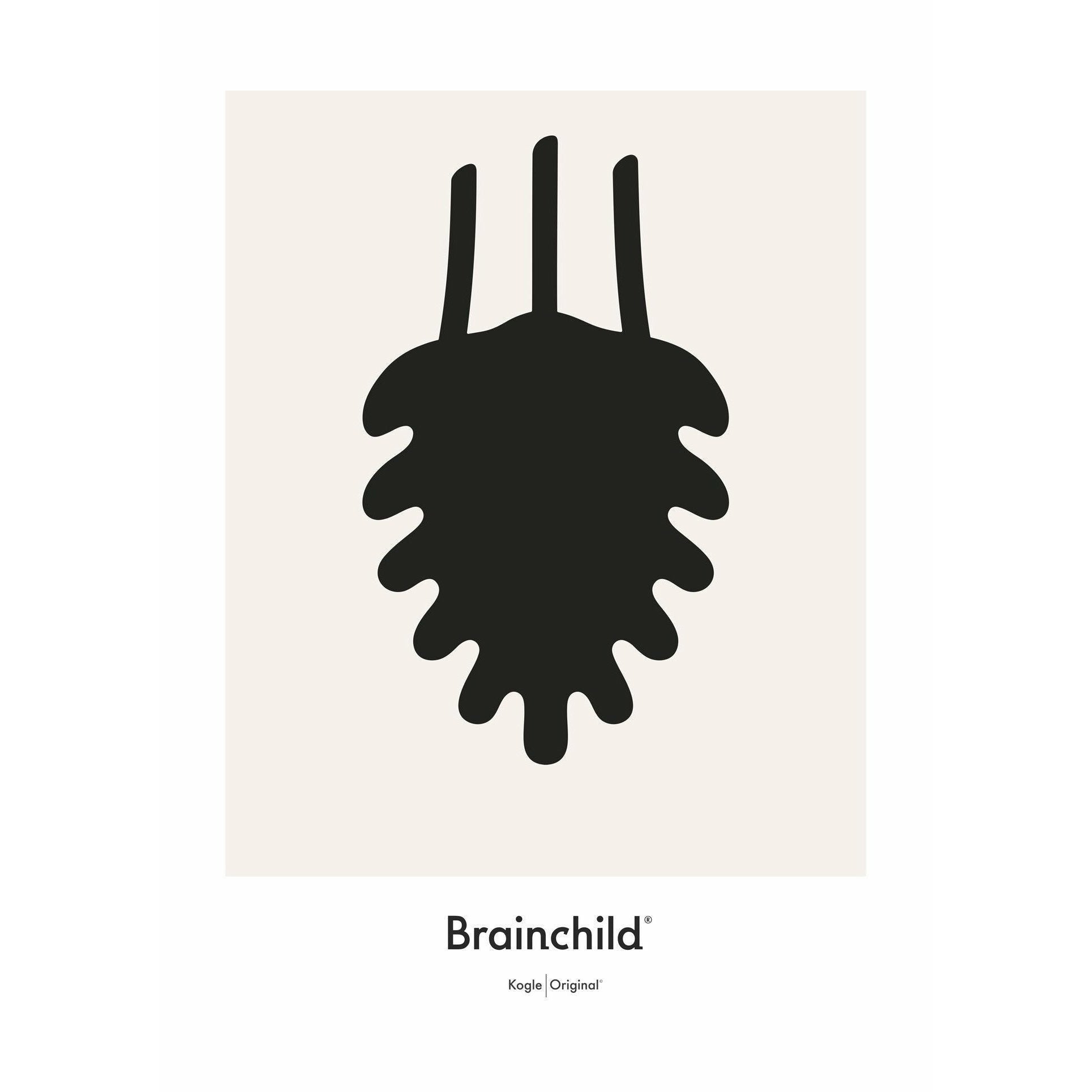 Plakát pro design kužele Brainchild Pine Cone bez rámu 30x40 cm, šedá