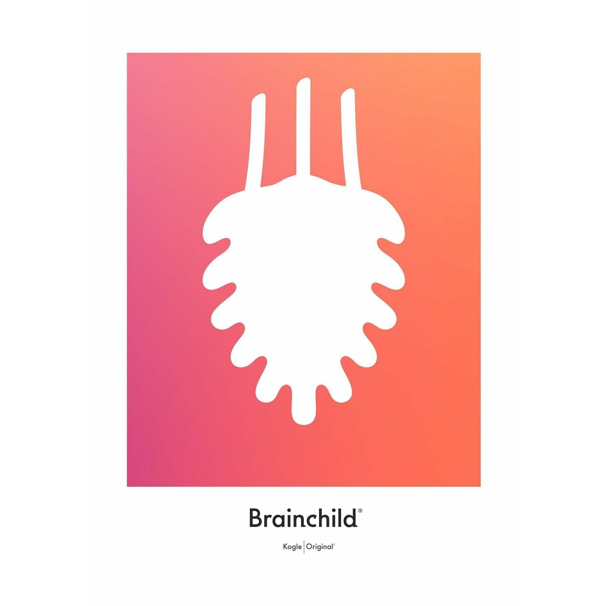 Plakát ikony borovicového kuželu Brainchild bez rámu A5, oranžová