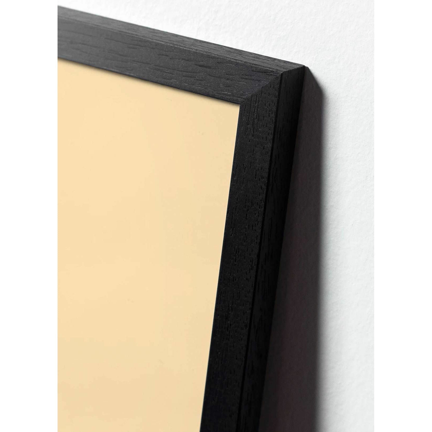 Klasický plakát mozkového kužele, rám v černém lakovaném dřevu 30x40 cm, černé pozadí