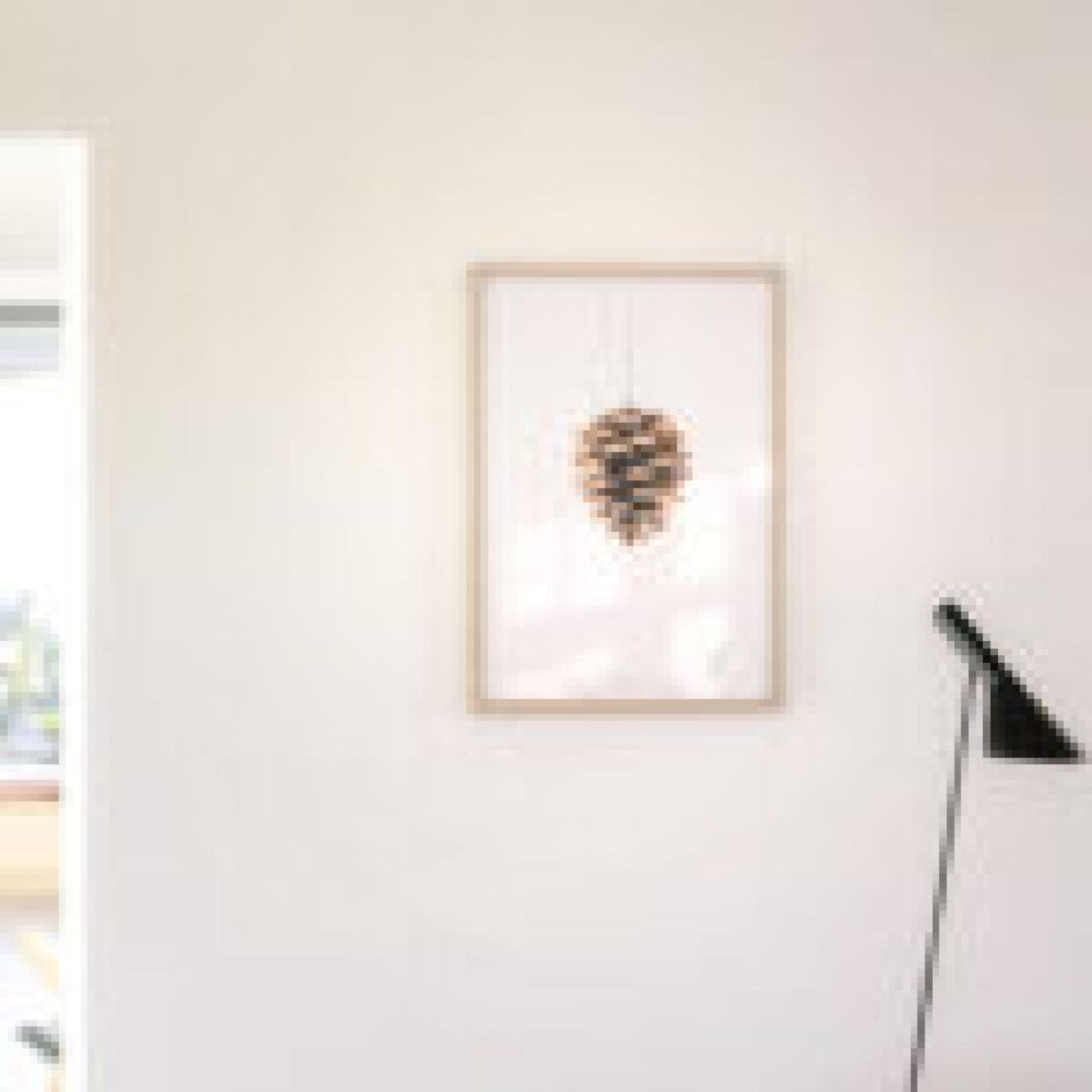 Brainchild Pine Cone Classic Poster, Frame In Black Lacquered Wood A5, White Background