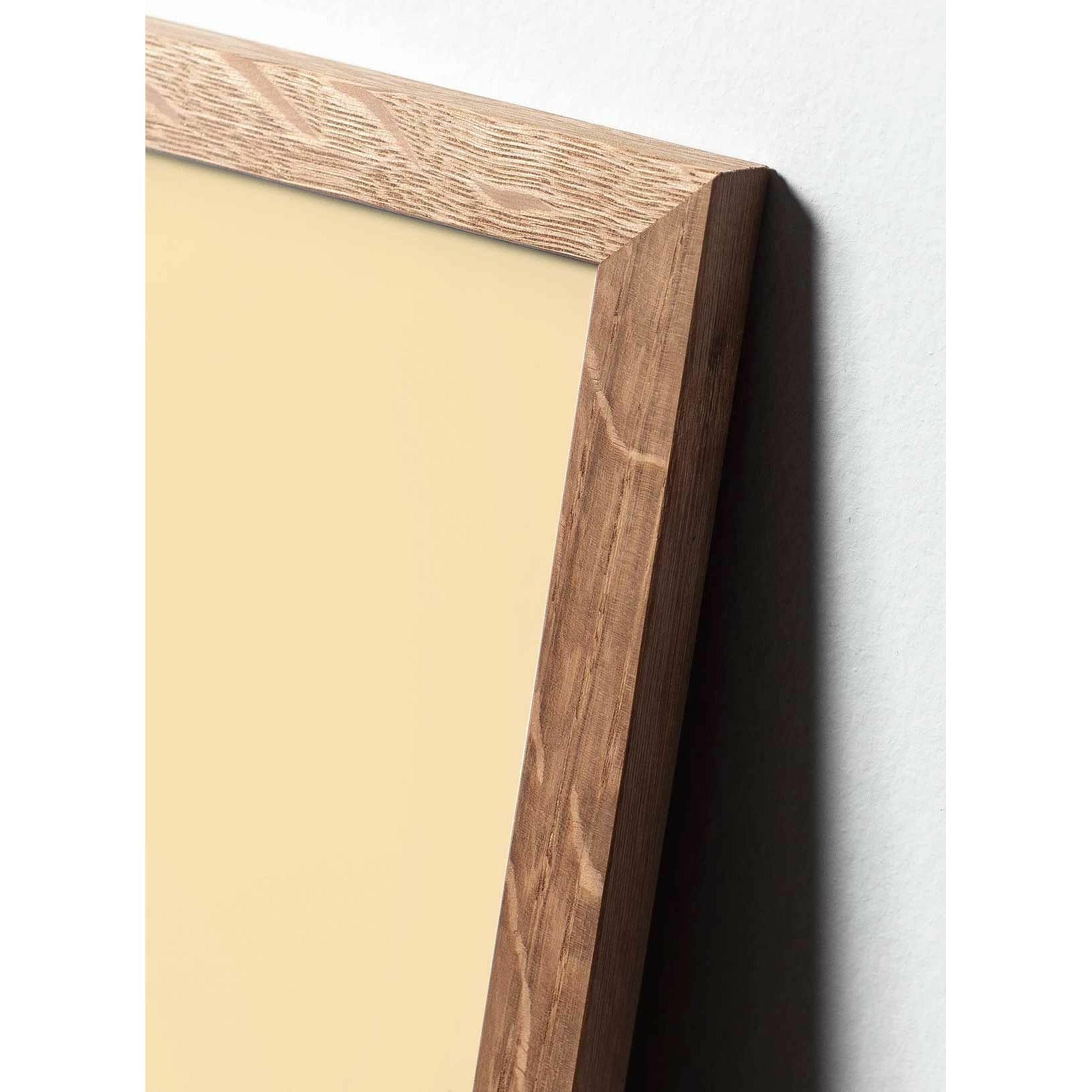 Brainchild Pine Cone Line Poster, Frame Made Of Light Wood 30x40 Cm, White Background
