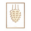 Brainchild Pine Cone Line Poster, Frame Made Of Light Wood A5, White Background