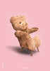 Brainchild Teddy Bear Classic plakát bez rámu 30x40 cm, růžové pozadí