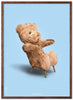 Brainchild Teddy Bear Classic plakát z plakátu vyrobený z tmavého dřeva Ram 70x100 cm, světle modré pozadí