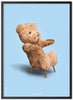 Brainchild Teddy Bear Classic plakát z plakátu vyrobený z černého lakovaného dřeva 50x70 cm, světle modré pozadí