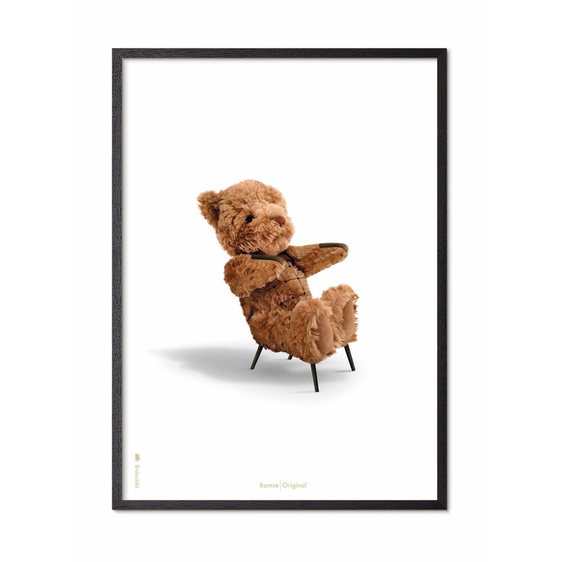 Brainchild Teddy Bear Classic plakát, rám v černém lakovaném dřevu 70x100 cm, bílé pozadí