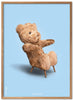 Brainchild Teddy Bear Classic Poster Light Wood Frame Ramme A5, Light Blue Background