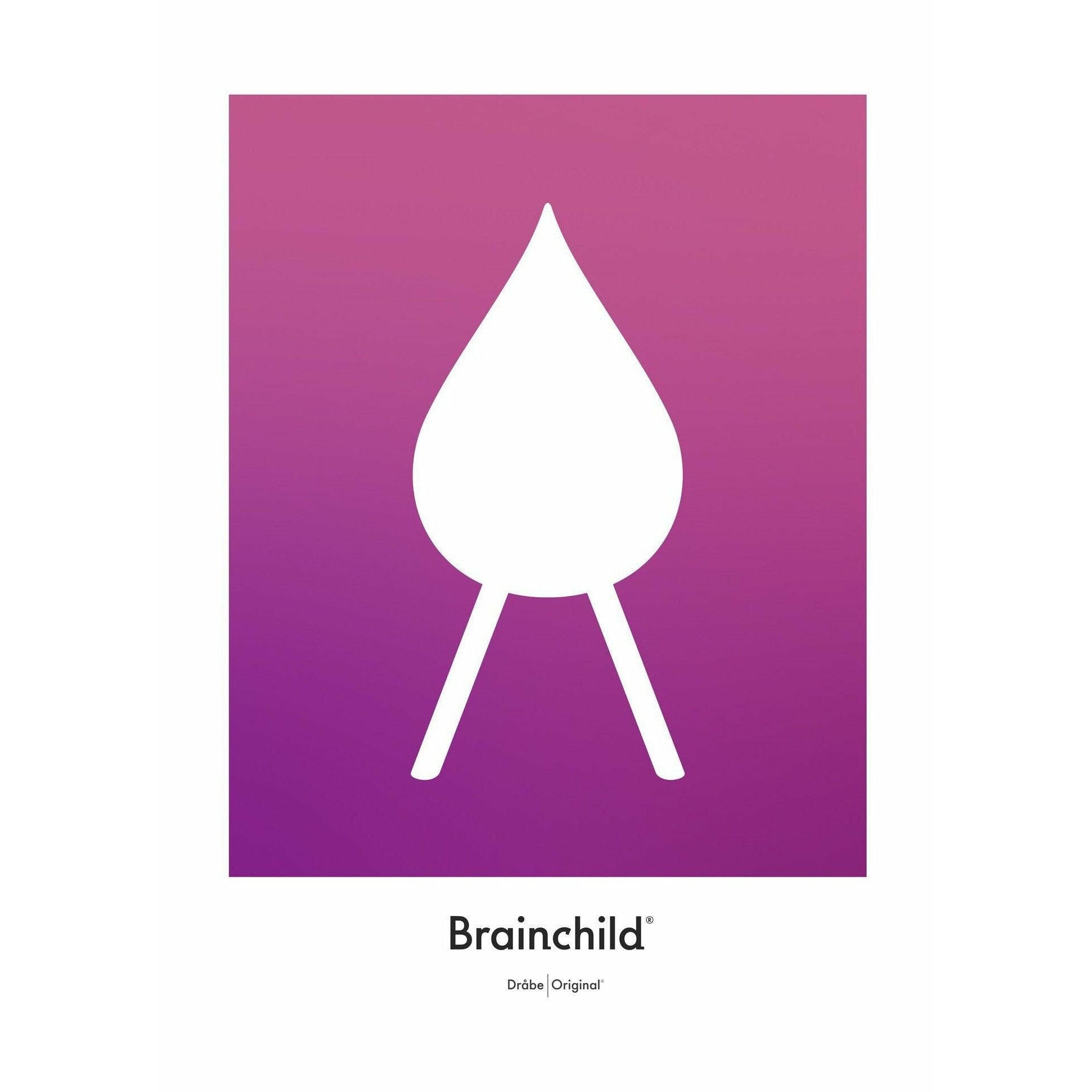 Brainchild Drop Design Icon Poster Without Frame A5, Purple
