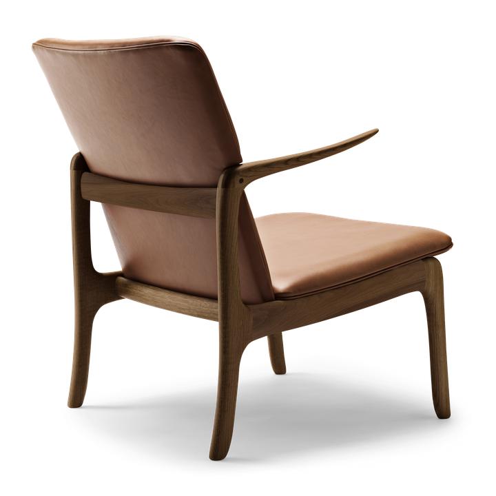 Klaveá židle Carl Hansen Ow124, naolejovaná ořechová hnědá kůže
