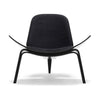 Shell židle Carl Hansen CH07, černý dub/černá kůže Thor 301