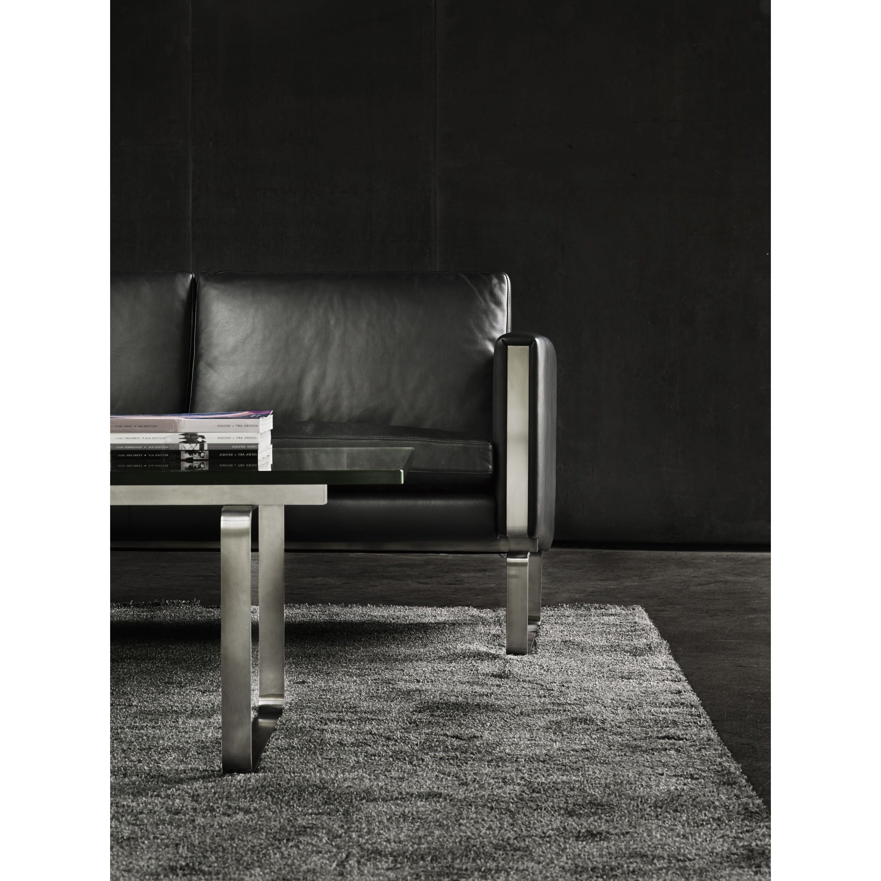 Lounge židle Carl Hansen CH101, ocel/hnědá kůže