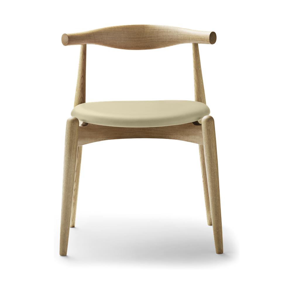Židle loketního loketu Carl Hansen CH20, naolejovaná dubová/béžová kůže