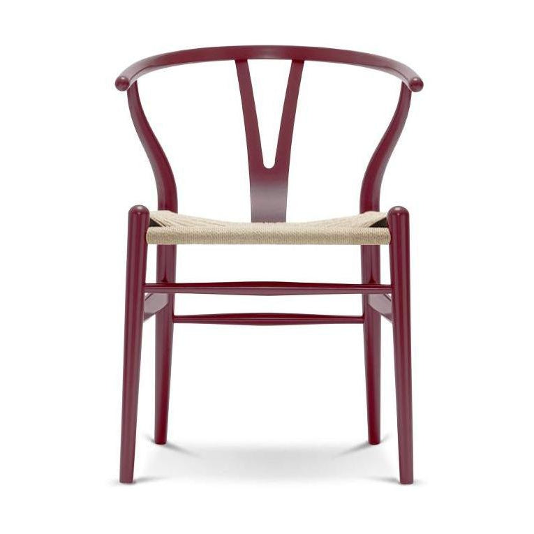 Carl Hansen CH24 y židle židle přírodní papírový šňůra, buk/berry červená