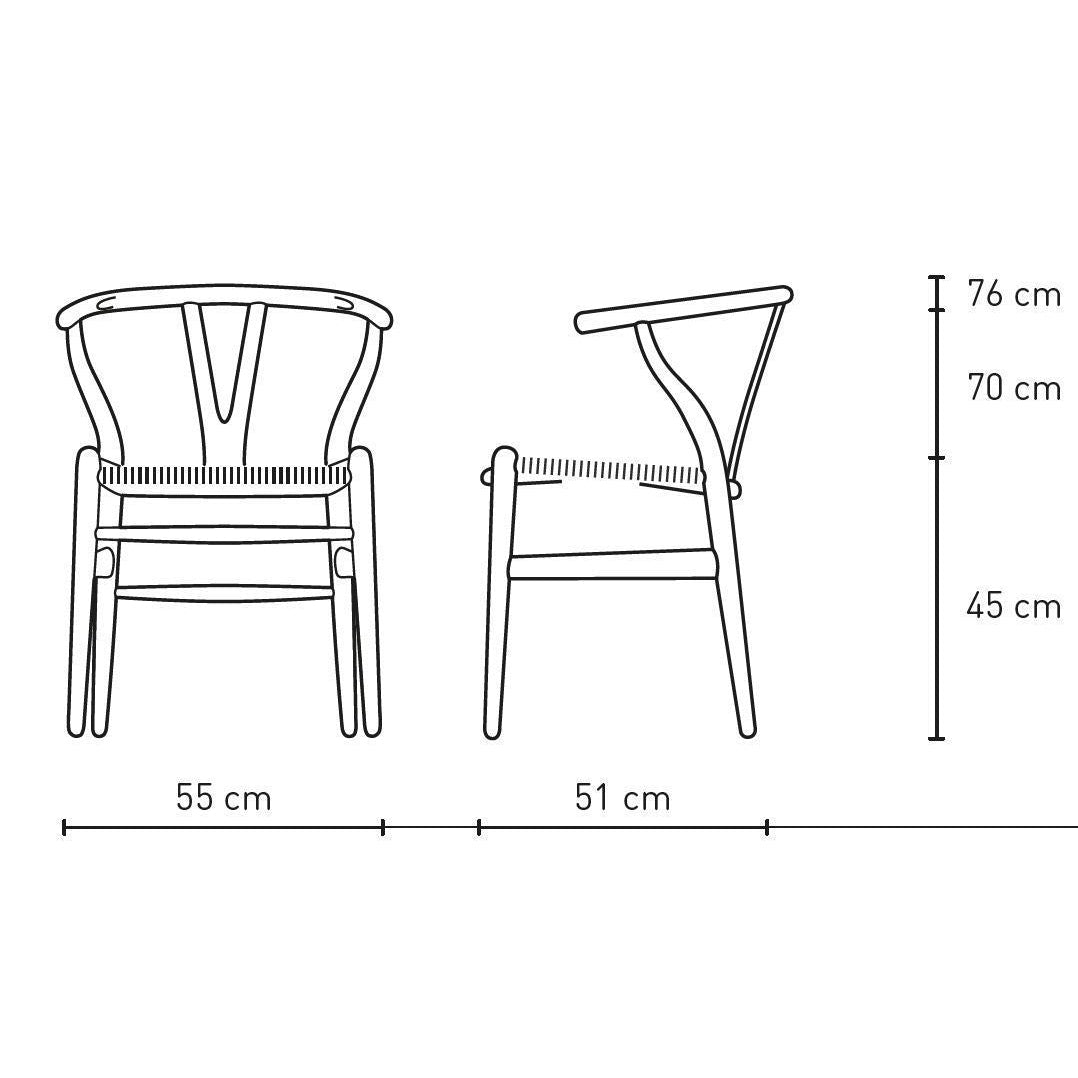 Přírodní papírový šňůra pro židle Carl Hansen CH24 Y, buk/ocelová modrá