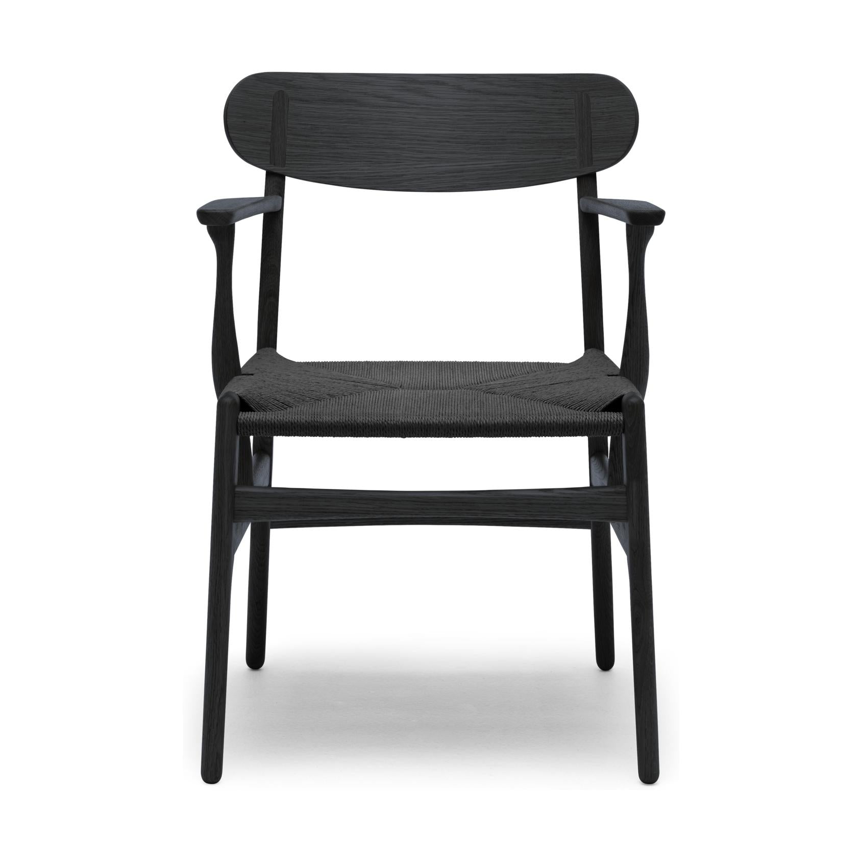 Židle Carl Hansen CH26, barevný dubový/černý papírový šňůra