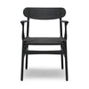 Židle Carl Hansen CH26, barevný dubový/černý papírový šňůra