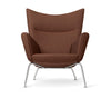 Carl Hansen Ch445 Wing Chair, Steel/Passion 7101