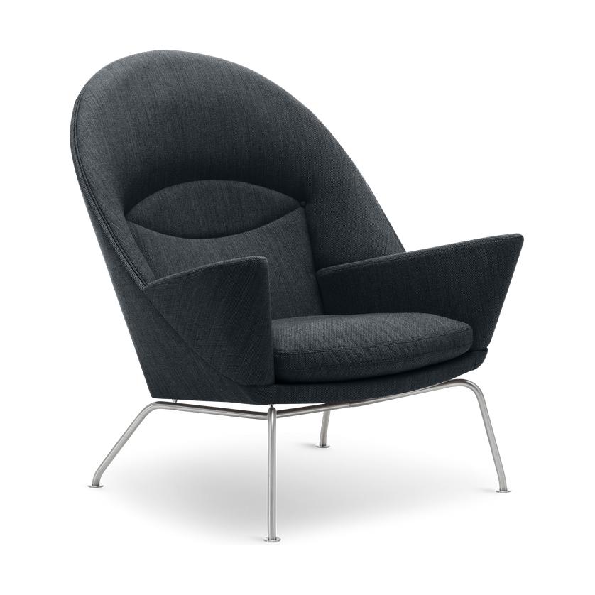 Karla Hansen CH468 Oculus židle, ocel /tmavě šedá látka