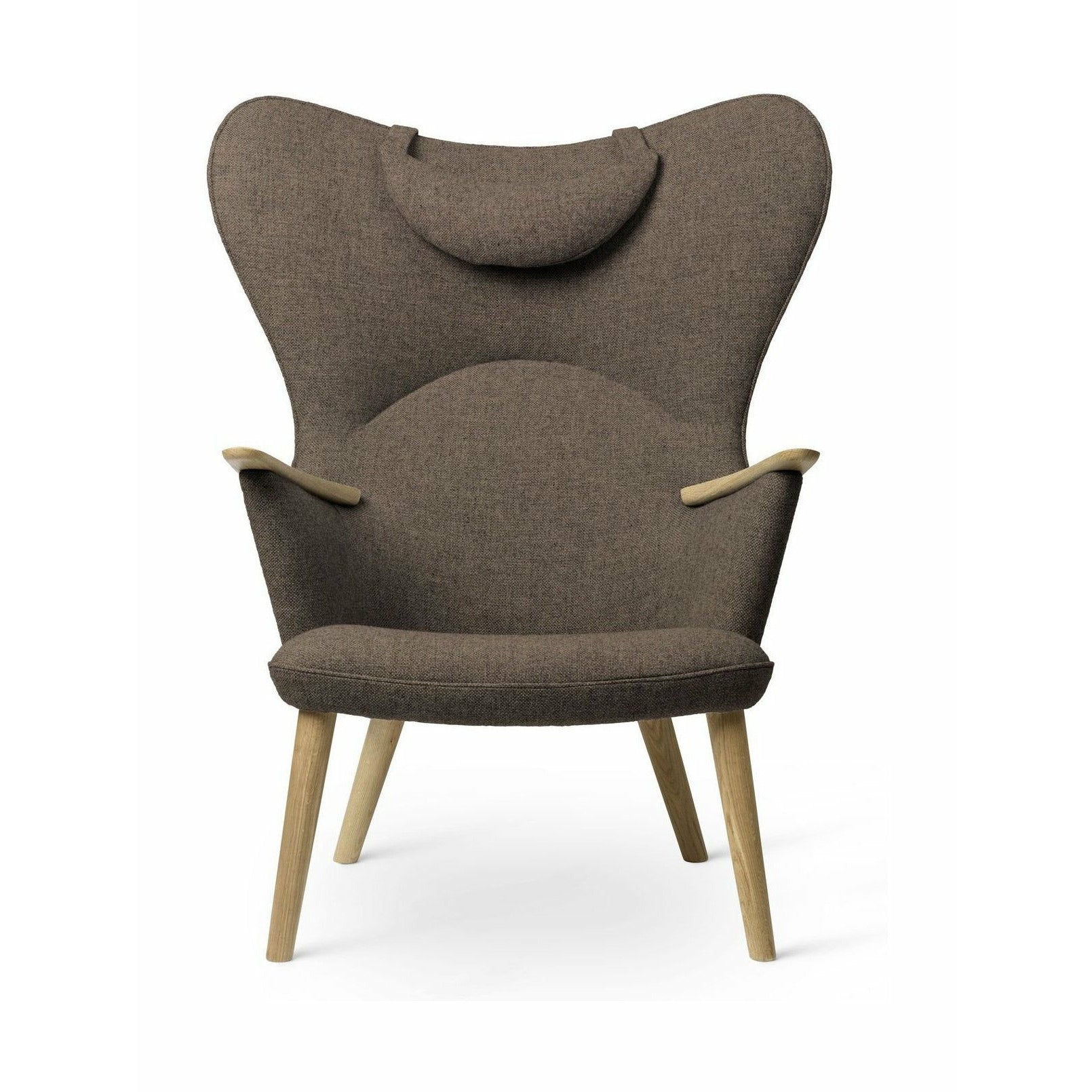 Carl Hansen CH78 Mama Bear Lounge Chair, Oak Otuled/Brown Fiord 0271